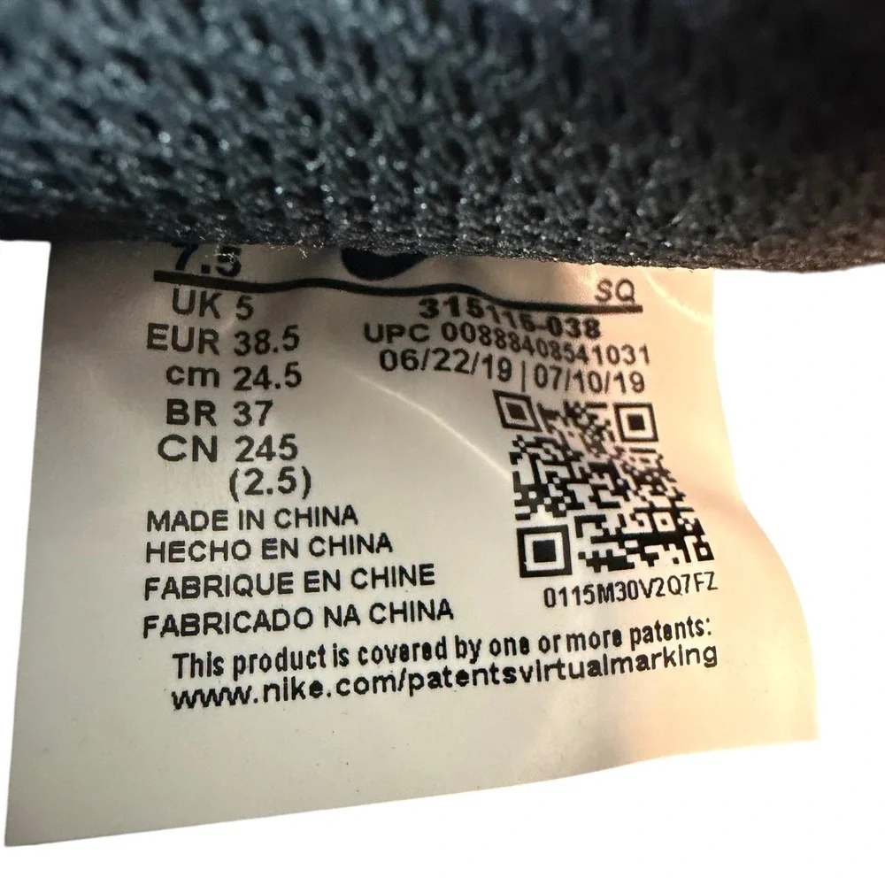 Nike Air Force 1‎ Low Triple Black Leather Sneakers Women's 7.5 AF1